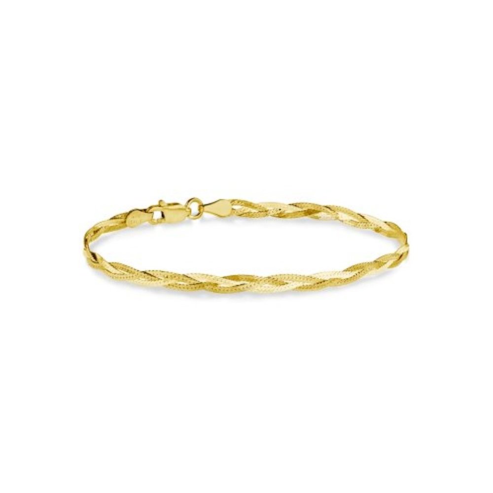 NWT Claude Braided Herringbone Bracelet // 14k Gold Vermeil
